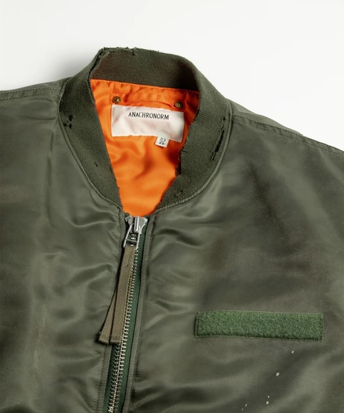 Anachronorm（アナクロノーム）の「【ANACHRONORM】AN395 DIRTY NYLON MA-1（MA-1・メンズ・ダークグリーン・3/2）」の14枚目の写真