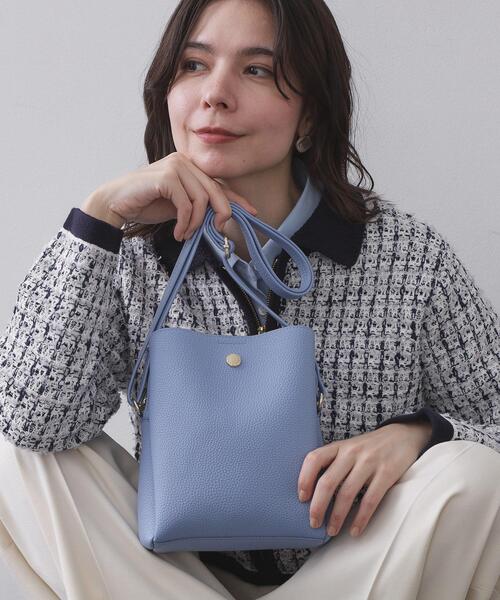 OPAQUE.CLIP（オペークドットクリップ）の「シュリンク合皮3層ミニショルダーバッグ【軽量／長さ調整可能】（ショルダーバッグ・レディース・ベージュ/アイボリー/ブラック/ライトブルー/ピンク系その他・00）」の12枚目の写真