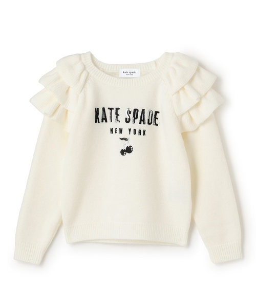 kate spade new york kids(ケイトスペードニューヨーク)の「肩フリルチェリーセーター(ニット/セーター・キッズ・オフホワイト/ブラック・M(130-140cm)/S(110-120cm)/L(150-160cm))」の2枚目の写真