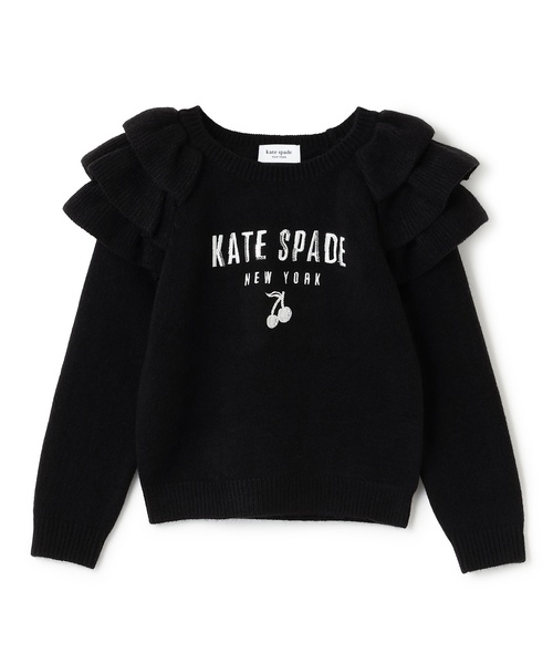 kate spade new york kids(ケイトスペードニューヨーク)の「肩フリルチェリーセーター(ニット/セーター・キッズ・オフホワイト/ブラック・M(130-140cm)/S(110-120cm)/L(150-160cm))」の4枚目の写真