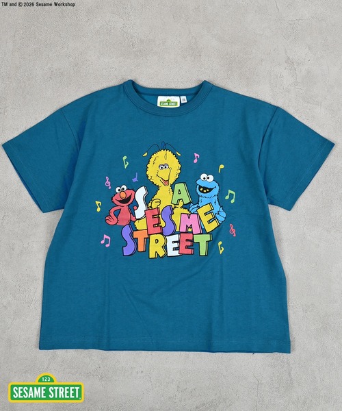 MARKEY'S（マーキーズ）の「【SESAME STREET】別注プリントTee（Tシャツ/カットソー・キッズ・チャコール/ブルー/オフホワイト・80/90/95/100/110/120/130/140/150）」の3枚目の写真