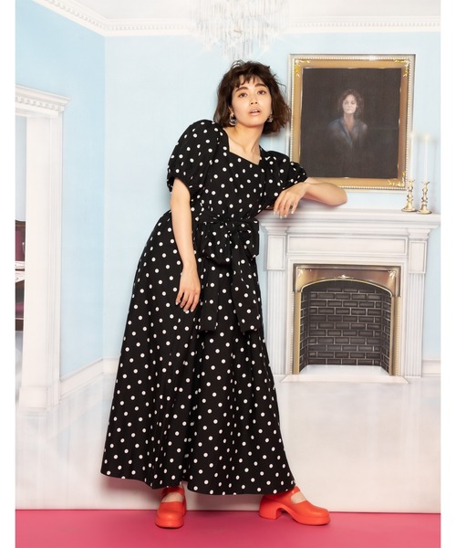 Little sunny bite(リトルサニーバイト)の「【little sunny bite と pink house Coin dot long dress】(ドレス・レディース・ブラック/アイボリー・FREE)」の2枚目の写真