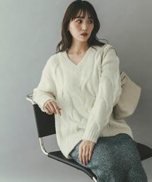 URBAN RESEARCH ROSSO WOMEN | ウールカシミヤケーブル編オーバーニット(ニット/セーター)