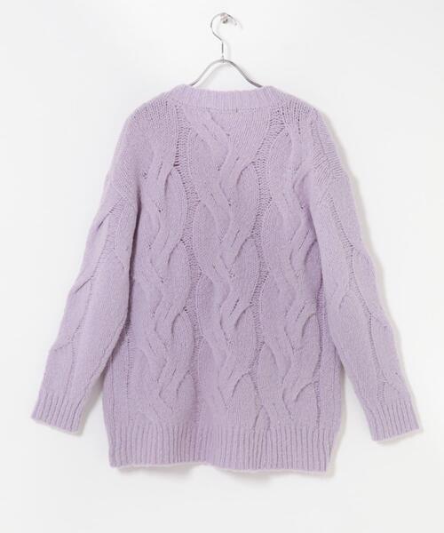 美品 23区 上質 メリノウール カシミヤ ケーブル編み ニット 38 グレー セール】ウールカシミヤケーブル編オーバーニット（ニット/セーター