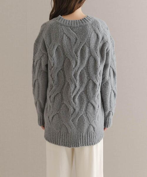 セール】ウールカシミヤケーブル編オーバーニット（ニット/セーター