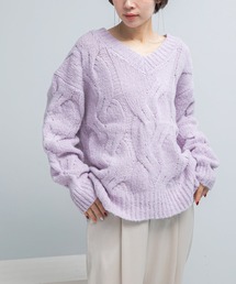 URBAN RESEARCH ROSSO WOMEN | ウールカシミヤケーブル編オーバーニット(ニット/セーター)