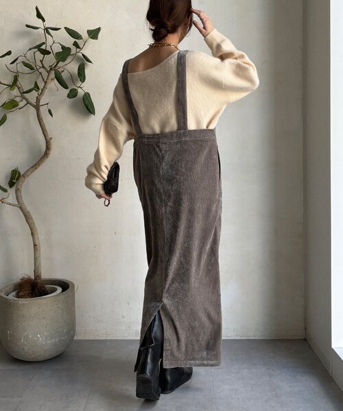 DouDou(ドゥドゥ)の「ベロアジャンスカ(ワンピース・レディース・チャコールグレー/グレイッシュベージュ・FREE)」の15枚目の写真