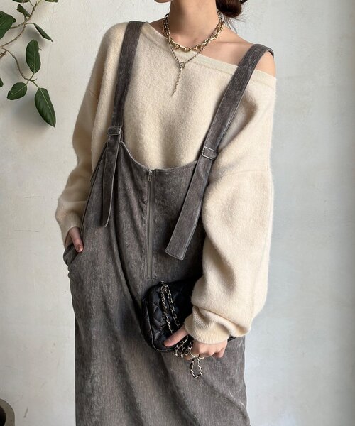 DouDou(ドゥドゥ)の「ベロアジャンスカ(ワンピース・レディース・チャコールグレー/グレイッシュベージュ・FREE)」の16枚目の写真