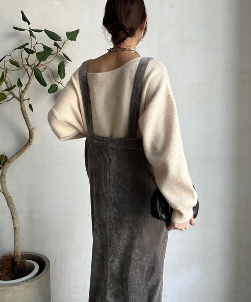 DouDou(ドゥドゥ)の「ベロアジャンスカ(ワンピース・レディース・チャコールグレー/グレイッシュベージュ・FREE)」の20枚目の写真