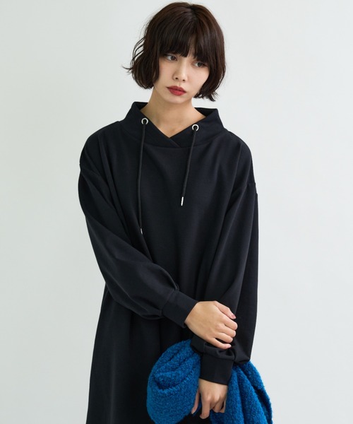 A.D.C.L.（エーディーシーエル）の「ダンボール素材 フード風デザイン ロングワンピース（ワンピース・レディース・杢グレー/ブラック・L/M）」の13枚目の写真