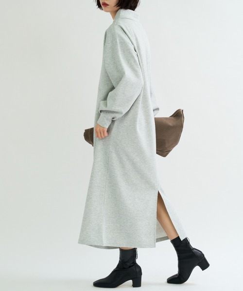 A.D.C.L.（エーディーシーエル）の「ダンボール素材 フード風デザイン ロングワンピース（ワンピース・レディース・杢グレー/ブラック・L/M）」の11枚目の写真