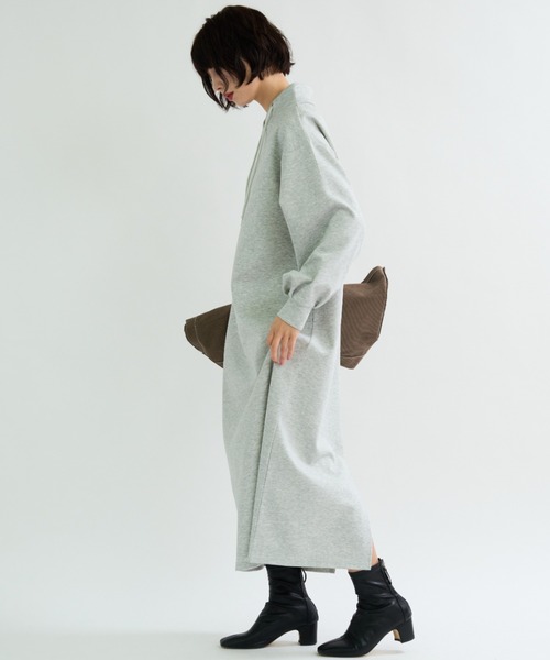 A.D.C.L.（エーディーシーエル）の「ダンボール素材 フード風デザイン ロングワンピース（ワンピース・レディース・杢グレー/ブラック・L/M）」の10枚目の写真