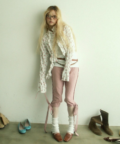 igi(イジ)の「BLOSSOM CRINKLE CROP SHIRT / フリルクロップドシャツ(シャツ/ブラウス・レディース・ピンク/イエロー/ブルー・FREE)」の9枚目の写真