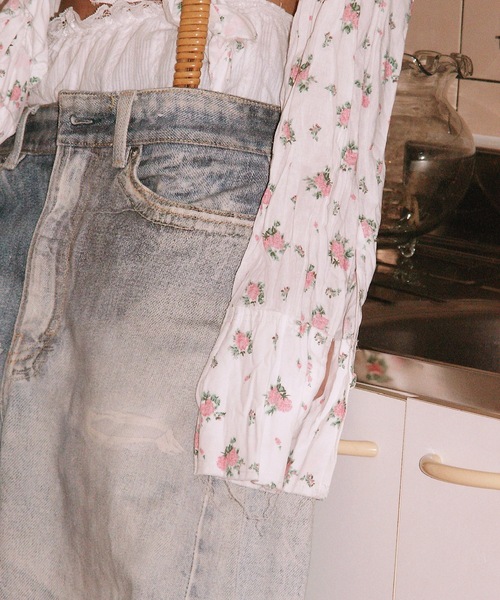 igi(イジ)の「BLOSSOM CRINKLE CROP SHIRT / フリルクロップドシャツ(シャツ/ブラウス・レディース・ピンク/イエロー/ブルー・FREE)」の13枚目の写真