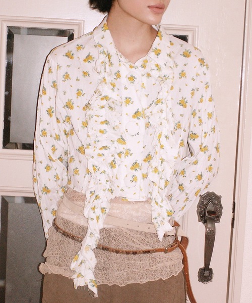 igi(イジ)の「BLOSSOM CRINKLE CROP SHIRT / フリルクロップドシャツ(シャツ/ブラウス・レディース・ピンク/イエロー/ブルー・FREE)」の21枚目の写真