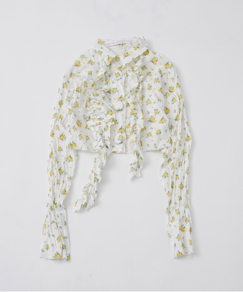igi(イジ)の「BLOSSOM CRINKLE CROP SHIRT / フリルクロップドシャツ(シャツ/ブラウス・レディース・ピンク/イエロー/ブルー・FREE)」の17枚目の写真