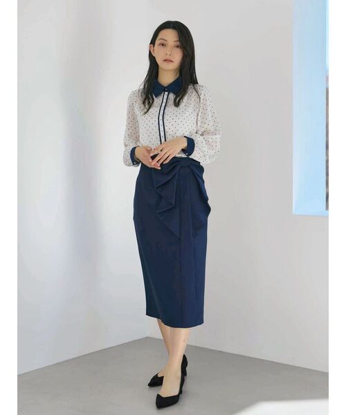 TONAL（トーナル）の「ギャザークレリックシャツ（シャツ/ブラウス・レディース・ブラック/ネイビー/オフホワイト/アイボリー・MEDIUM）」の10枚目の写真