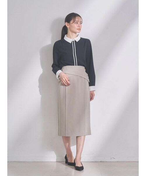 TONAL（トーナル）の「ギャザークレリックシャツ（シャツ/ブラウス・レディース・ブラック/ネイビー/オフホワイト/アイボリー・MEDIUM）」の12枚目の写真