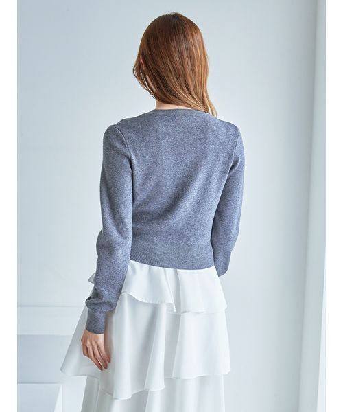 SNIDEL（スナイデル）の「Sustainableニットカーデ×ティアードスカートセット（ワンピース・レディース・グレー/イエロー/その他・0/1）」の6枚目の写真