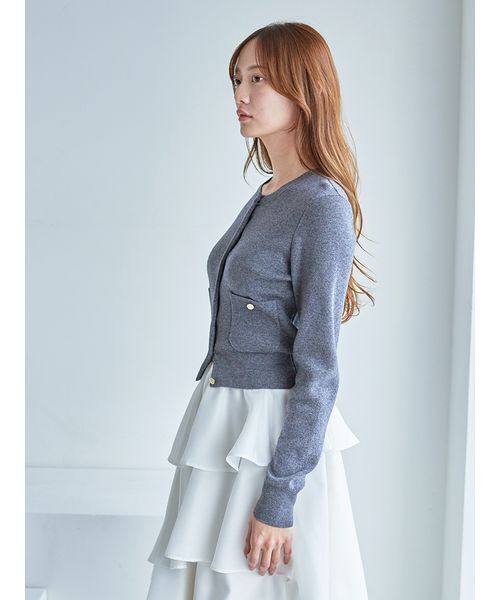 SNIDEL（スナイデル）の「Sustainableニットカーデ×ティアードスカートセット（ワンピース・レディース・グレー/イエロー/その他・0/1）」の7枚目の写真