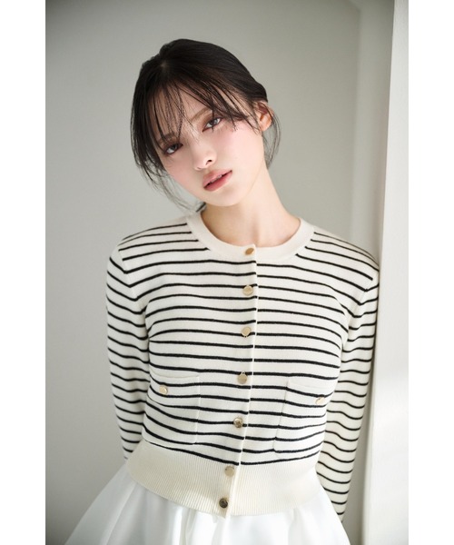 SNIDEL（スナイデル）の「Sustainableニットカーデ×ティアードスカートセット（ワンピース・レディース・グレー/イエロー/その他・0/1）」の4枚目の写真