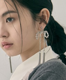 tanakadaisuke | 【tanakadaisuke/タナカダイスケ】crystal ribbon chain earings/クリスタルリボンチェーンイヤリング(イヤリング)