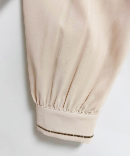 ONEP STAR（ワンピスター）の「配色ステッチリボンブラウス（シャツ/ブラウス・レディース・ホワイト/ベージュ・MEDIUM）」の10枚目の写真