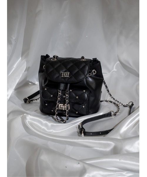 ダーリッチ キルティングビジューミニリュック BLK キルティングビジューミニリュック（バックパック/リュック）｜Darich