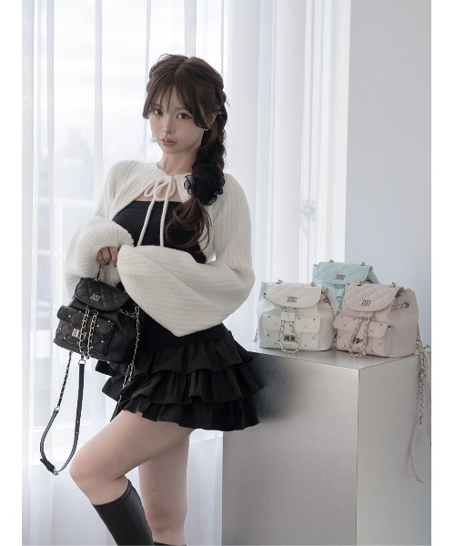 Darich（ダーリッチ）の「キルティングビジューミニリュック（バックパック/リュック・レディース・ホワイト/ピンク/サックスブルー/ブラック・FREE）」の6枚目の写真