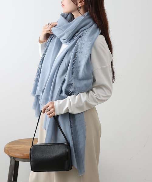 COLONY 2139（コロニートゥーワンスリーナイン）の「大判　ムジスストール（ストール/ショール・レディース・アイボリー/ライトグレー/ブルー/チャコールグレー/オフホワイト・FREE）」の19枚目の写真