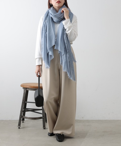 COLONY 2139（コロニートゥーワンスリーナイン）の「大判　ムジスストール（ストール/ショール・レディース・アイボリー/ライトグレー/ブルー/チャコールグレー/オフホワイト・FREE）」の6枚目の写真