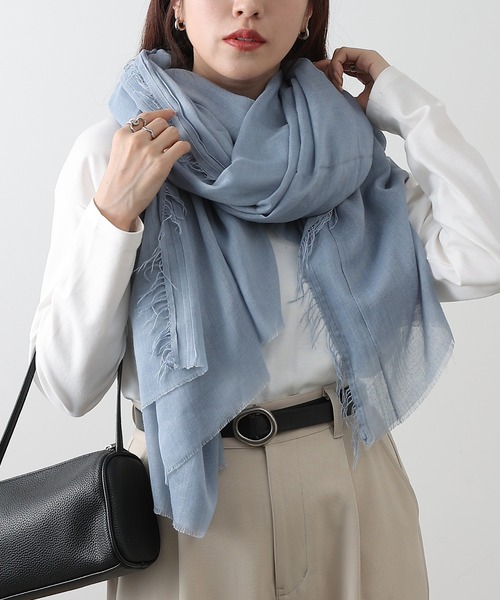 COLONY 2139（コロニートゥーワンスリーナイン）の「大判　ムジスストール（ストール/ショール・レディース・アイボリー/ライトグレー/ブルー/チャコールグレー/オフホワイト・FREE）」の18枚目の写真