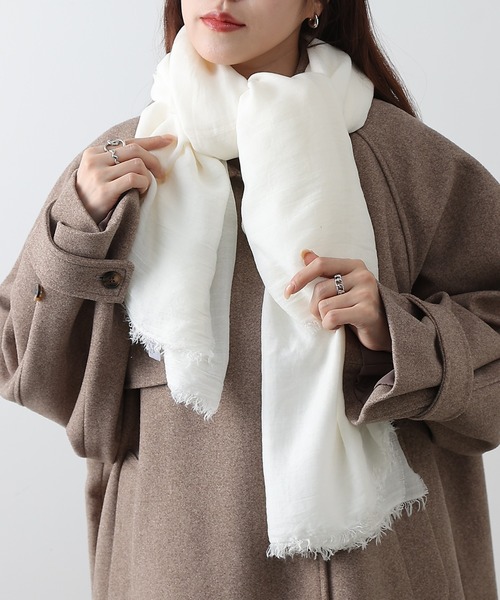 COLONY 2139（コロニートゥーワンスリーナイン）の「大判　ムジスストール（ストール/ショール・レディース・アイボリー/ライトグレー/ブルー/チャコールグレー/オフホワイト・FREE）」の11枚目の写真