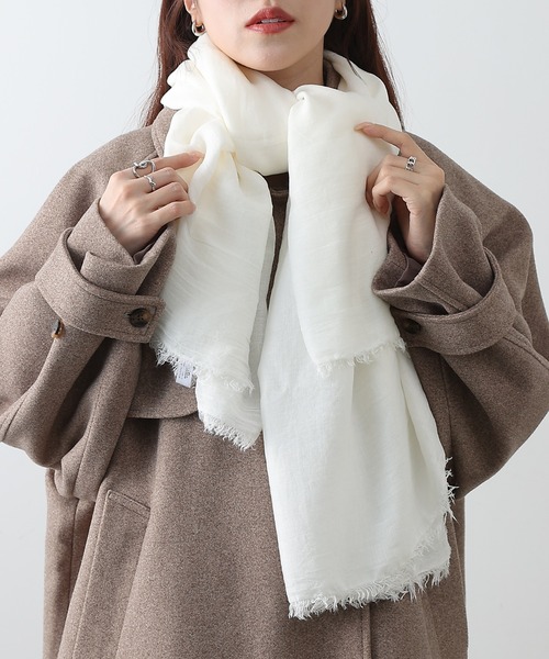 COLONY 2139（コロニートゥーワンスリーナイン）の「大判　ムジスストール（ストール/ショール・レディース・アイボリー/ライトグレー/ブルー/チャコールグレー/オフホワイト・FREE）」の9枚目の写真