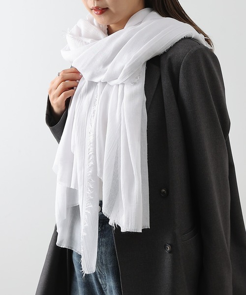 COLONY 2139（コロニートゥーワンスリーナイン）の「大判　ムジスストール（ストール/ショール・レディース・アイボリー/ライトグレー/ブルー/チャコールグレー/オフホワイト・FREE）」の7枚目の写真