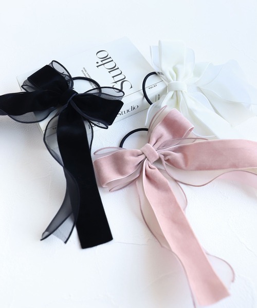 Rora(ローラ)の「グレース リボン ヘアゴム (3colors)(ヘアゴム・キッズ・ピンク/ブラック/アイボリー・FREE)」の21枚目の写真