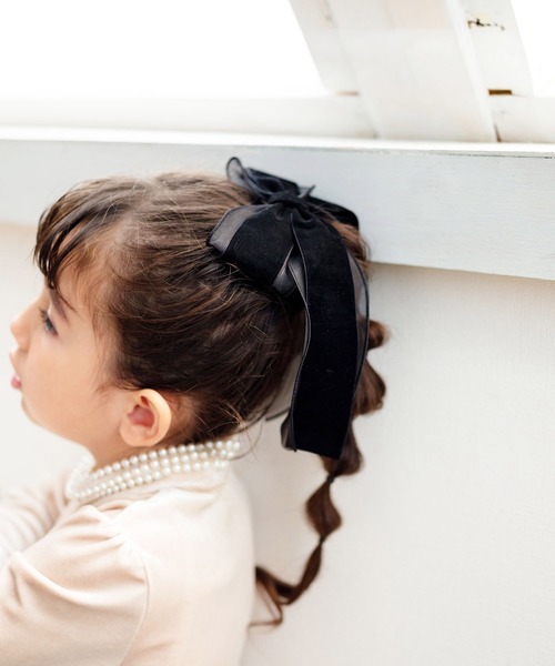 Rora(ローラ)の「グレース リボン ヘアゴム (3colors)(ヘアゴム・キッズ・ピンク/ブラック/アイボリー・FREE)」の8枚目の写真