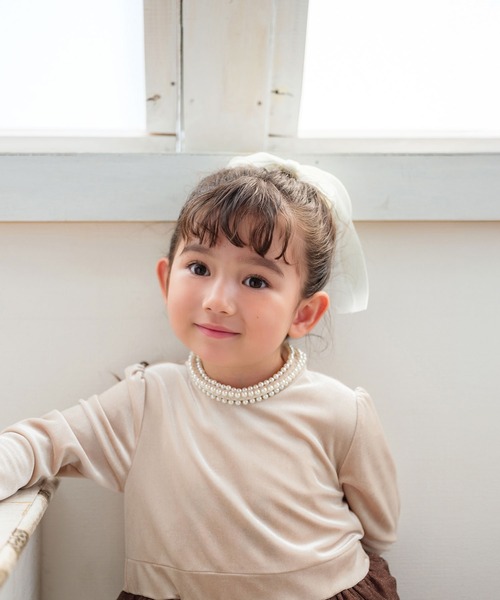 Rora(ローラ)の「グレース リボン ヘアゴム (3colors)(ヘアゴム・キッズ・ピンク/ブラック/アイボリー・FREE)」の5枚目の写真