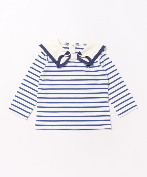 maarook（マルーク）の「天竺2配ボーダーセーラー長袖Tシャツ（Tシャツ/カットソー・キッズ・ブルー/ブラック・100cm/110cm/120cm/130cm/90cm）」の21枚目の写真