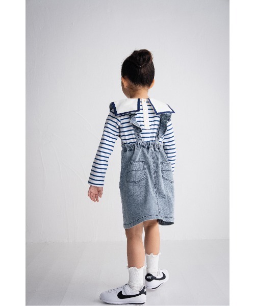 maarook（マルーク）の「天竺2配ボーダーセーラー長袖Tシャツ（Tシャツ/カットソー・キッズ・ブルー/ブラック・100cm/110cm/120cm/130cm/90cm）」の7枚目の写真