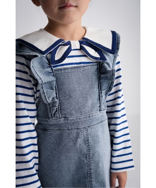 maarook（マルーク）の「天竺2配ボーダーセーラー長袖Tシャツ（Tシャツ/カットソー・キッズ・ブルー/ブラック・100cm/110cm/120cm/130cm/90cm）」の9枚目の写真