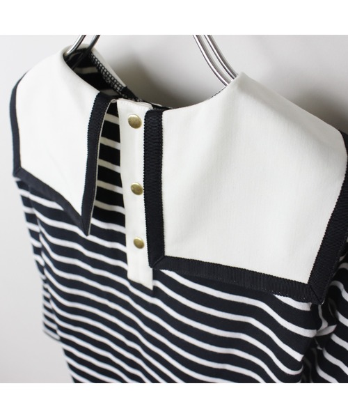 maarook（マルーク）の「天竺2配ボーダーセーラー長袖Tシャツ（Tシャツ/カットソー・キッズ・ブルー/ブラック・100cm/110cm/120cm/130cm/90cm）」の14枚目の写真