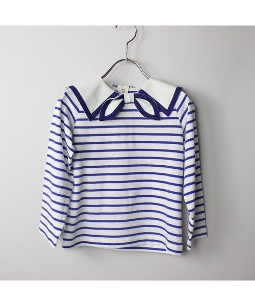 maarook（マルーク）の「天竺2配ボーダーセーラー長袖Tシャツ（Tシャツ/カットソー・キッズ・ブルー/ブラック・100cm/110cm/120cm/130cm/90cm）」の16枚目の写真