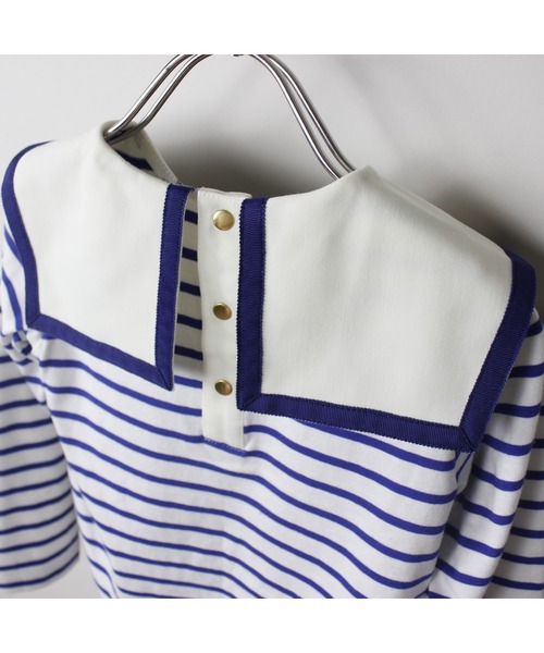 maarook（マルーク）の「天竺2配ボーダーセーラー長袖Tシャツ（Tシャツ/カットソー・キッズ・ブルー/ブラック・100cm/110cm/120cm/130cm/90cm）」の19枚目の写真