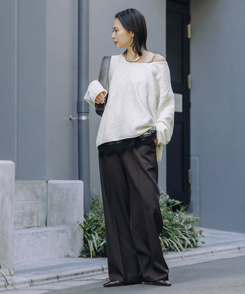 JOURNAL STANDARD（ジャーナルスタンダード）の「【fedit】スラブカノコプルオーバー（ニット/セーター・レディース・ホワイト/ネイビー・FREE）」の22枚目の写真