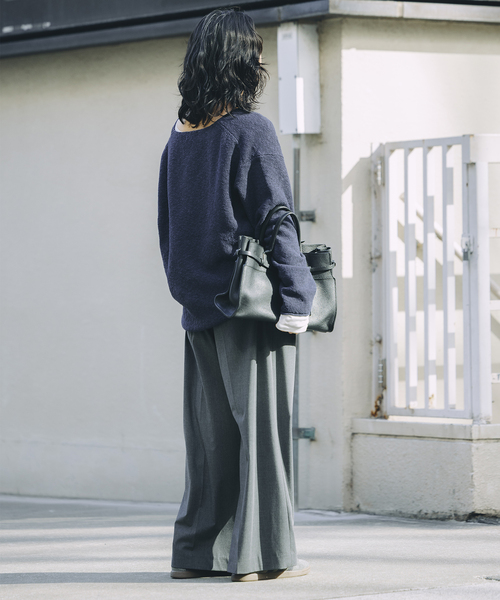 JOURNAL STANDARD（ジャーナルスタンダード）の「【fedit】スラブカノコプルオーバー（ニット/セーター・レディース・ホワイト/ネイビー・FREE）」の8枚目の写真