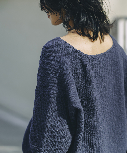 JOURNAL STANDARD（ジャーナルスタンダード）の「【fedit】スラブカノコプルオーバー（ニット/セーター・レディース・ホワイト/ネイビー・FREE）」の12枚目の写真