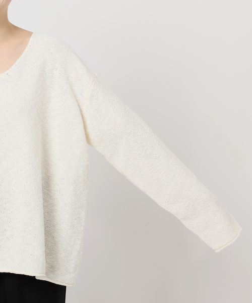 JOURNAL STANDARD（ジャーナルスタンダード）の「【fedit】スラブカノコプルオーバー（ニット/セーター・レディース・ホワイト/ネイビー・FREE）」の17枚目の写真