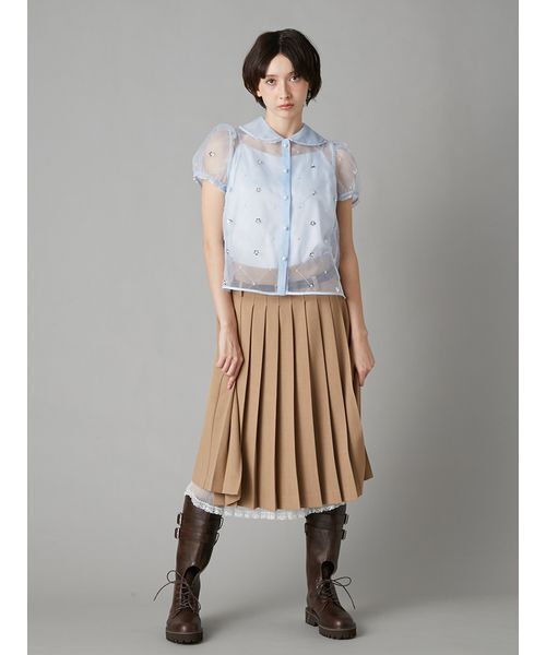 LILY BROWN（リリーブラウン）の「[L.B CANDY STOCK]ラウンドカラービジューブラウス（シャツ/ブラウス・レディース・ホワイト/ブラック/ブルー・F）」の13枚目の写真