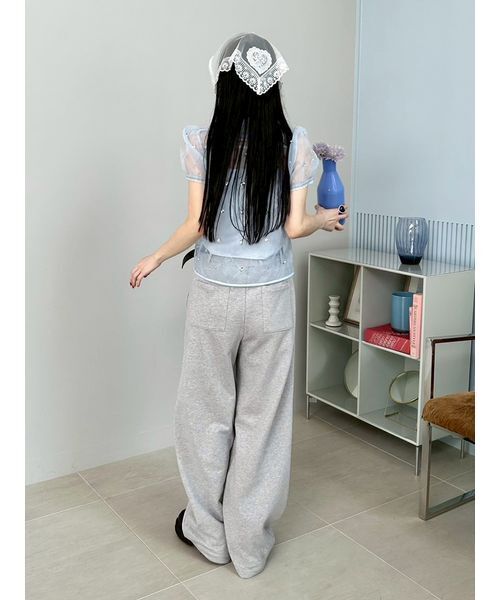 LILY BROWN（リリーブラウン）の「[L.B CANDY STOCK]ラウンドカラービジューブラウス（シャツ/ブラウス・レディース・ホワイト/ブラック/ブルー・F）」の18枚目の写真